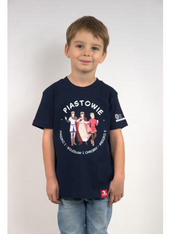 koszulka "Piastowie" dziecko granatowa